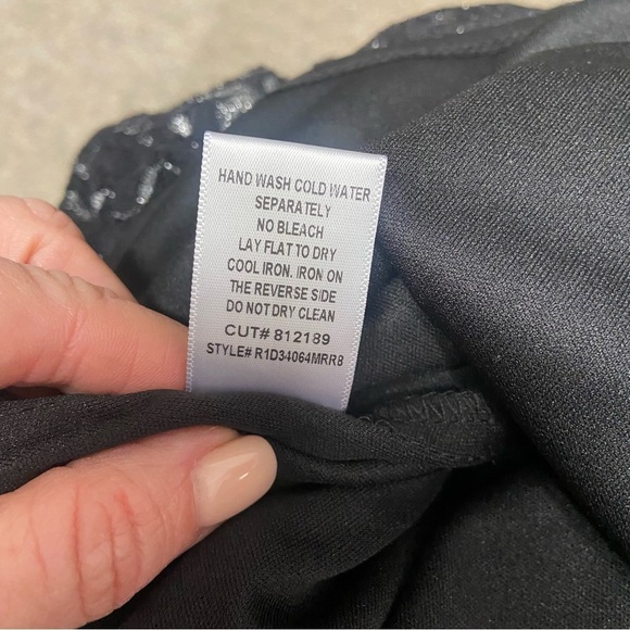 Rabbit Rabbit Rabbit Designs Fit & Flare Cocktail Dress Size 12 Black Silver - Picture 9 of 13